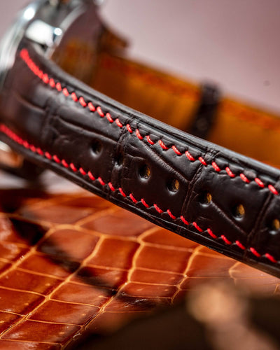Bespoke Watch Strap in Reddish Brown Crocodile