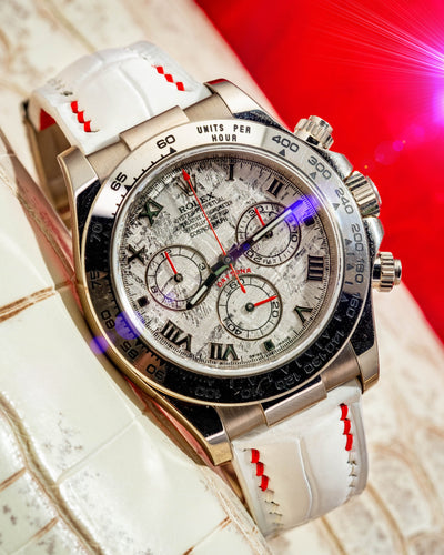 Bespoke Watch Strap in White Crocodile