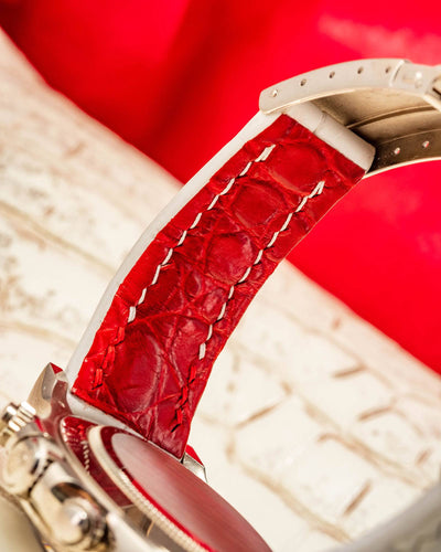 Bespoke Watch Strap in White Crocodile