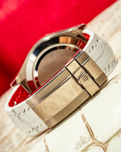 Bespoke Watch Strap in White Crocodile