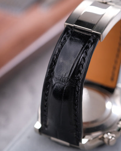 Bespoke Watch Strap in Black Crocodile