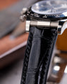 Bespoke Watch Strap in Black Crocodile