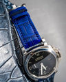 Bespoke Watch Strap in Electric Blue Crocodile