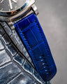 Bespoke Watch Strap in Electric Blue Crocodile