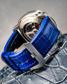 Bespoke Watch Strap in Electric Blue Crocodile