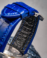 Bespoke Watch Strap in Electric Blue Crocodile