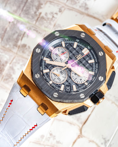 Bespoke Watch Strap in White Crocodile