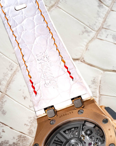 Bespoke Watch Strap in White Crocodile