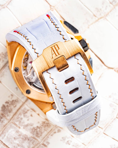 Bespoke Watch Strap in White Crocodile