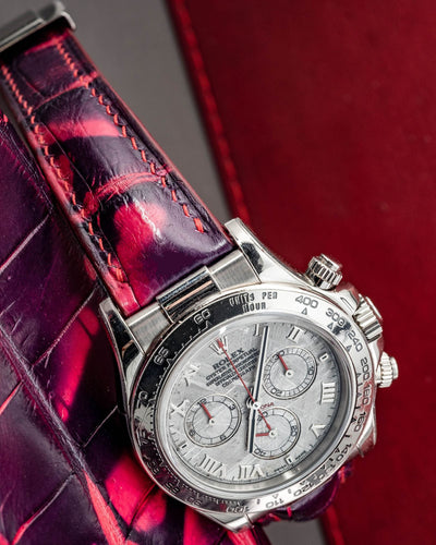 Bespoke Watch Strap in Tie Dye Red Crocodile