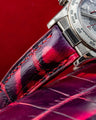 Bespoke Watch Strap in Tie Dye Red Crocodile