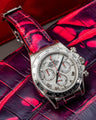 Bespoke Watch Strap in Tie Dye Red Crocodile
