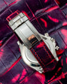 Bespoke Watch Strap in Tie Dye Red Crocodile