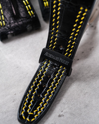 Bespoke Watch Strap in Black Crocodile