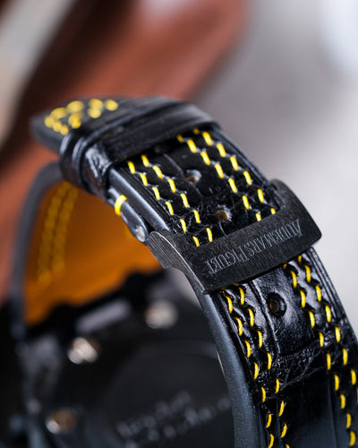Bespoke Watch Strap in Black Crocodile