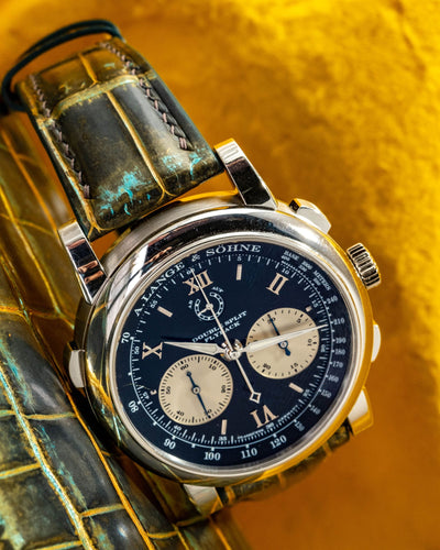 Bespoke Watch Strap in Gold Turquoise Crocodile
