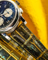 Bespoke Watch Strap in Gold Turquoise Crocodile