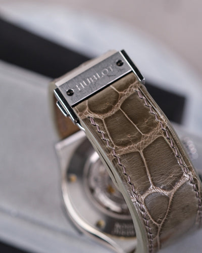 Bespoke Watch Strap in Olive Grey Crocodile