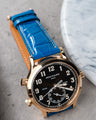 Bespoke Watch Strap in Azure Blue Crocodile