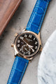 Bespoke Watch Strap in Azure Blue Crocodile