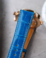 Bespoke Watch Strap in Azure Blue Crocodile