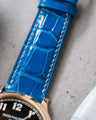 Bespoke Watch Strap in Azure Blue Crocodile