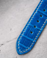 Bespoke Watch Strap in Azure Blue Crocodile