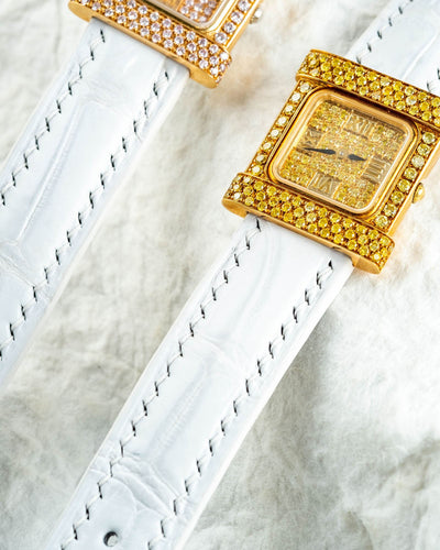 Bespoke Watch Straps in White Crocodile
