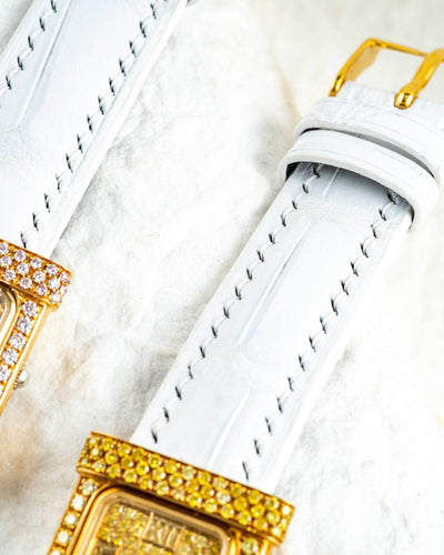 Bespoke Watch Straps in White Crocodile