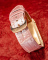 Bespoke Watch Strap In Baby Pink Crocodile