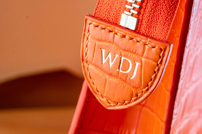 Bespoke Clutch Bag in Orange Alligator