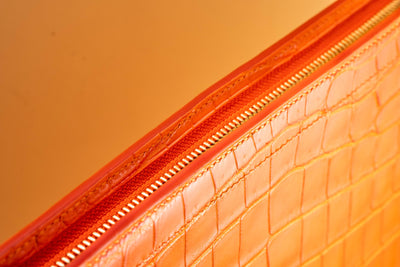 Bespoke Clutch Bag in Orange Alligator