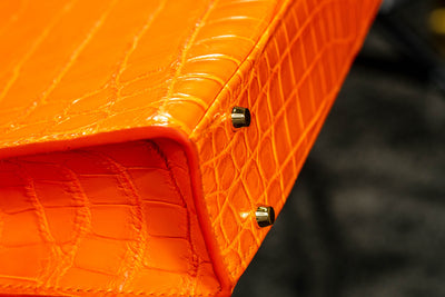 Bespoke Clutch Bag in Orange Alligator