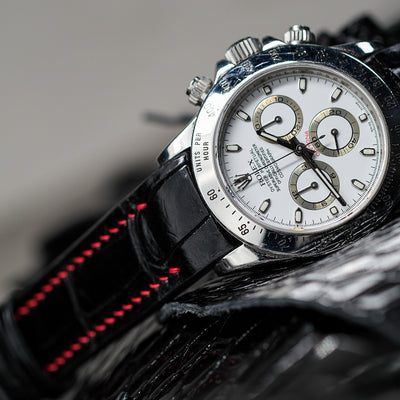 Bespoke Watch Strap in Black Crocodile