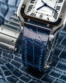 Bespoke Watch Strap in Peacock Blue Crocodile