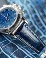 Bespoke Watch Strap in Navy Blue Crocodile