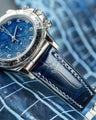 Bespoke Watch Strap in Navy Blue Crocodile