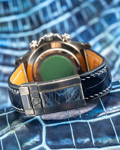 Bespoke Watch Strap in Navy Blue Crocodile