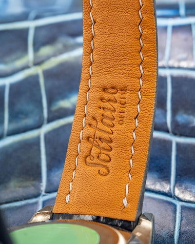 Bespoke Watch Strap in Navy Blue Crocodile