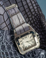 Bespoke Watch Strap in Blue Grey Rubbed Off Crocodile