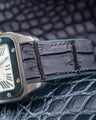 Bespoke Watch Strap in Blue Grey Rubbed Off Crocodile
