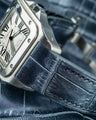 Bespoke Watch Strap in Metallic Black Crocodile