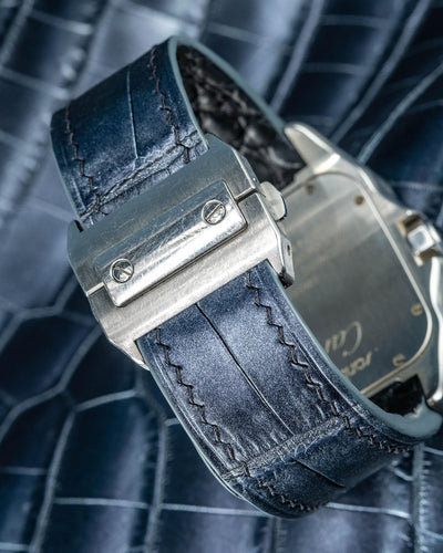 Bespoke Watch Strap in Metallic Black Crocodile