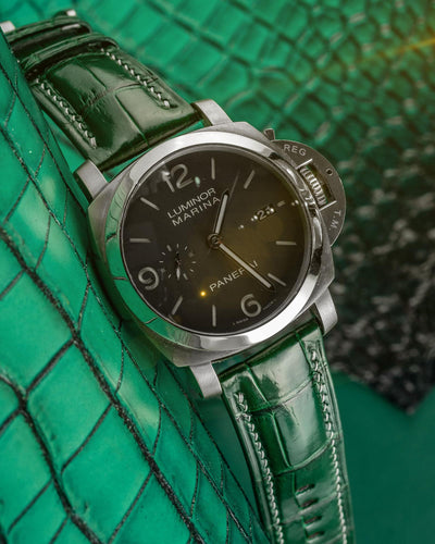 Bespoke Watch Strap in Hunter Green Crocodile