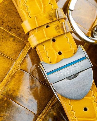 Bespoke Watch Strap in Yellow Himalayan Crocodile
