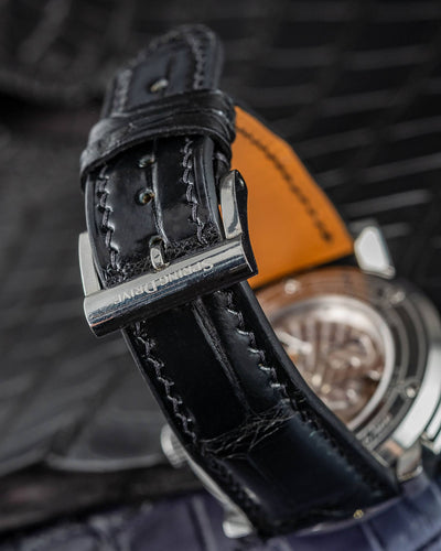 Bespoke Watch Strap in Black Crocodile