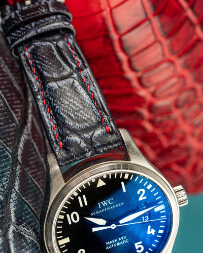 Bespoke Watch Strap in Denim Crocodile