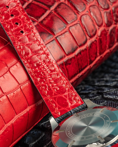 Bespoke Watch Strap in Denim Crocodile