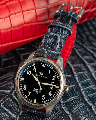 Bespoke Watch Strap in Denim Crocodile