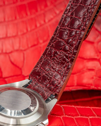Bespoke Watch Strap in Blood Red Crocodile